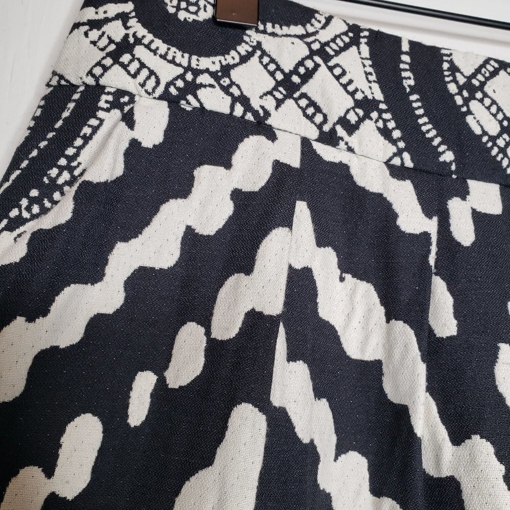 Desigual Great‎ Moments Skirt 40 M/8 Black Ivory Jacquard Textured Boho Artsy - Picture 4 of 9